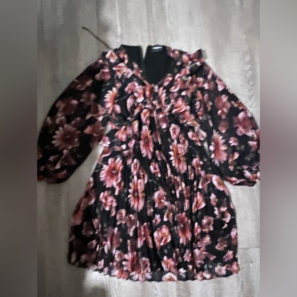 The Kooples Floral Print Pleated Mini Dress, size S